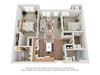 2 Bedroom 3D Floor Plan